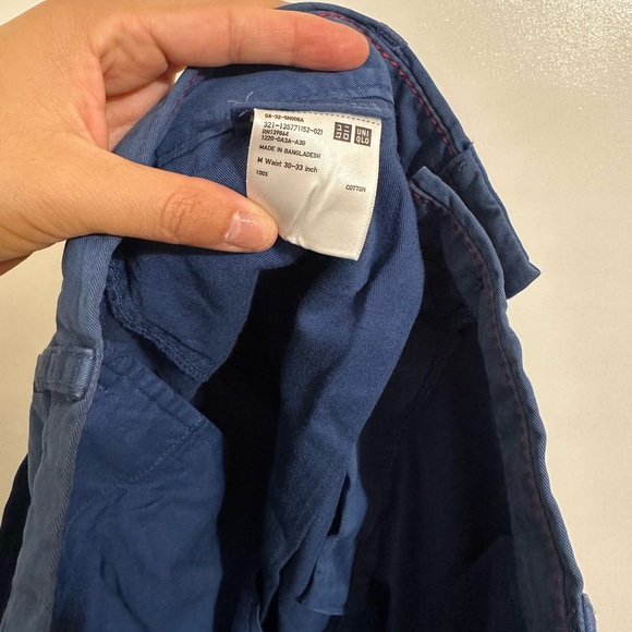 UNIQLO Navy Blue Cotton Chino Shorts 7” - Picture 3 of 5